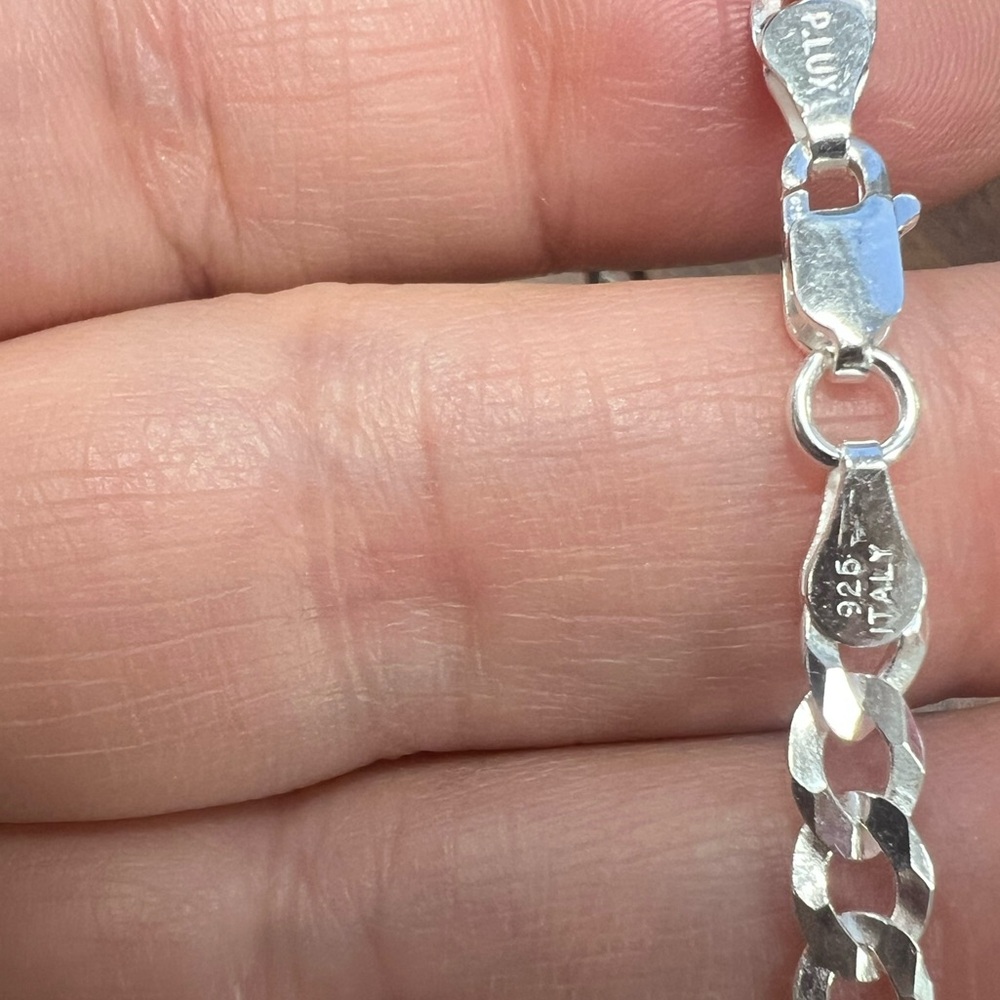 Cuban link sterling silver 925 bracelet unisex - Picture 5 of 5